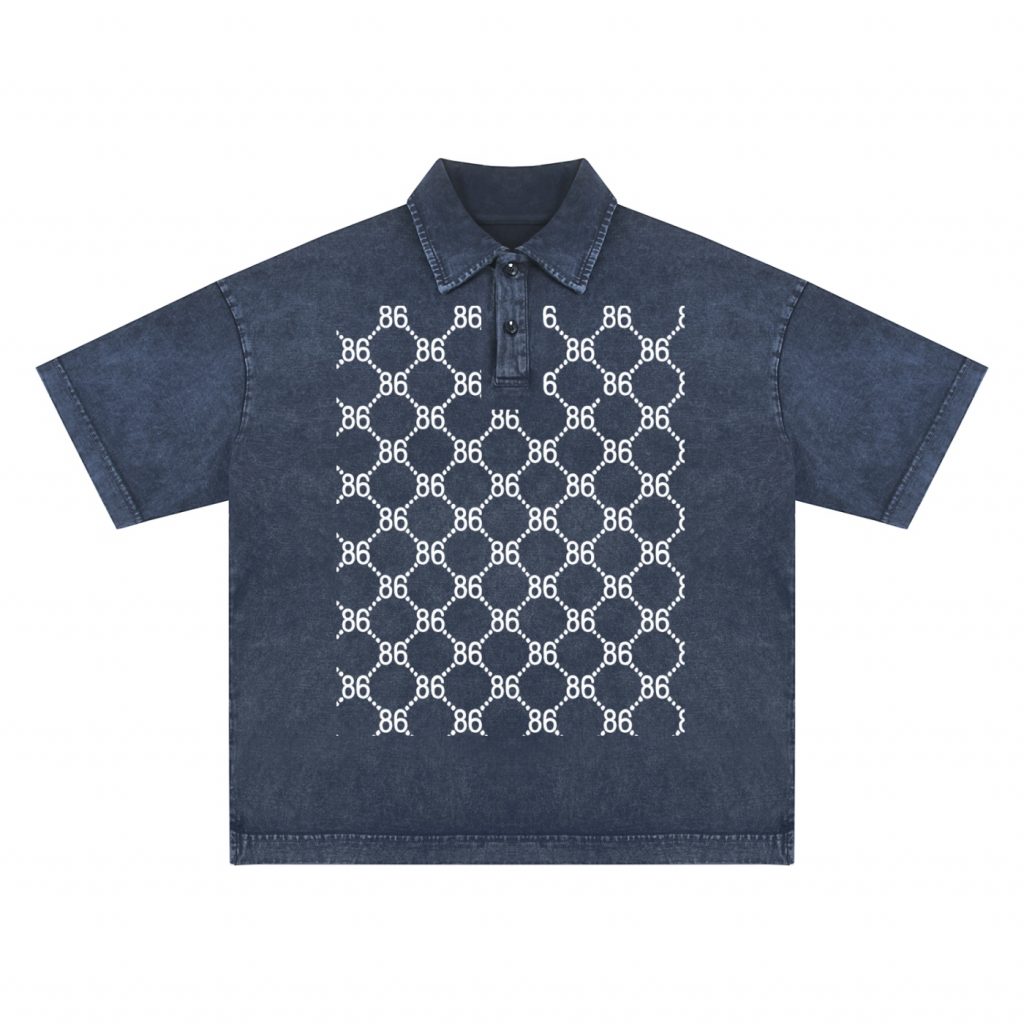 86 Print Snow-Washed Polo T-Shirt view 5