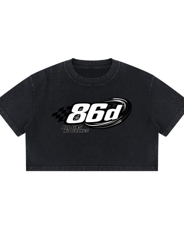 Women's 86'd Racer Mineral Wash Cotton Crop T-Shirt