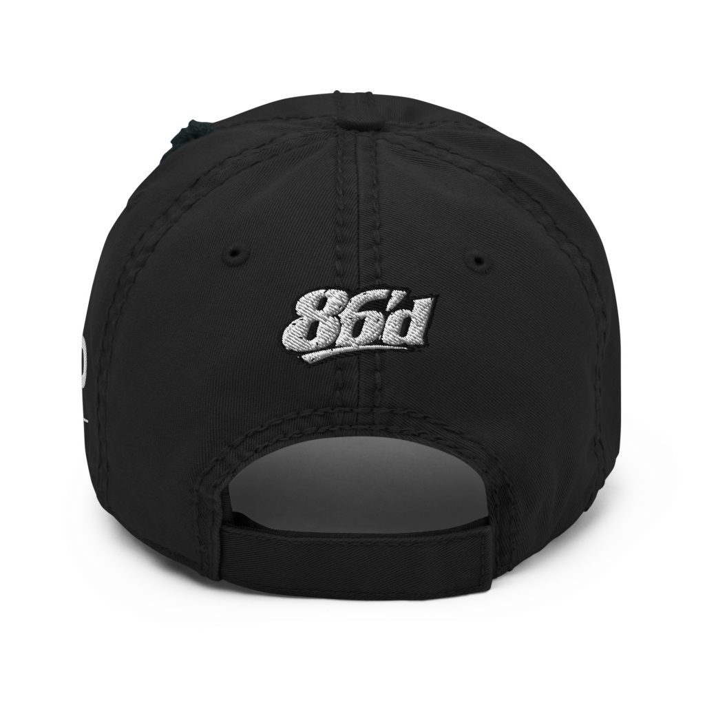 86'd Caution Distressed Dad Hat view 2