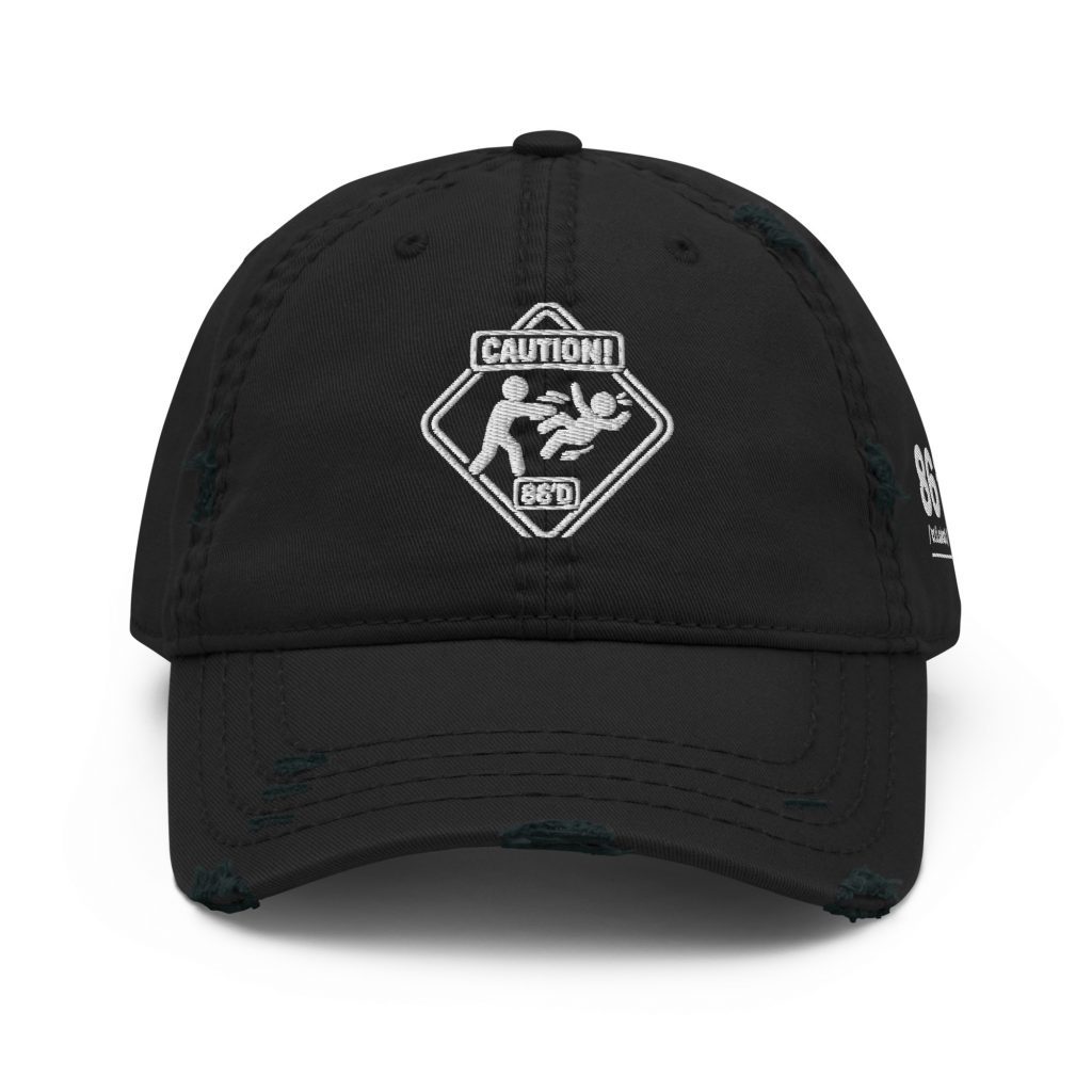 86'd Caution Distressed Dad Hat