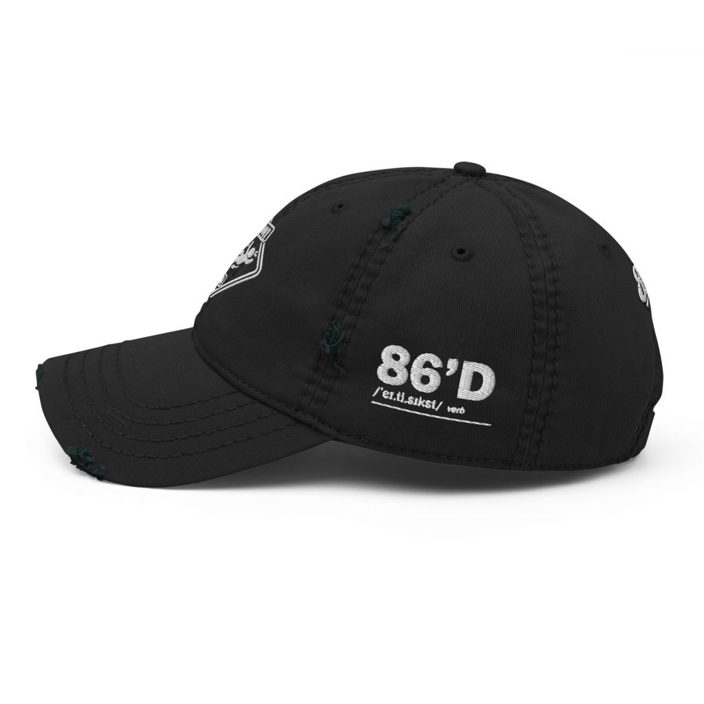 86'd Caution Distressed Dad Hat view 4