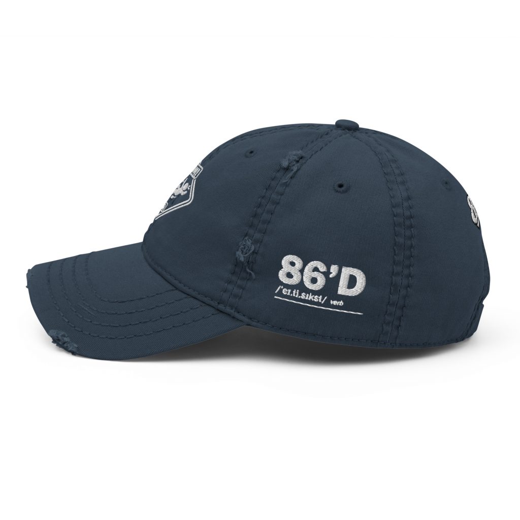 86'd Caution Distressed Dad Hat view 10